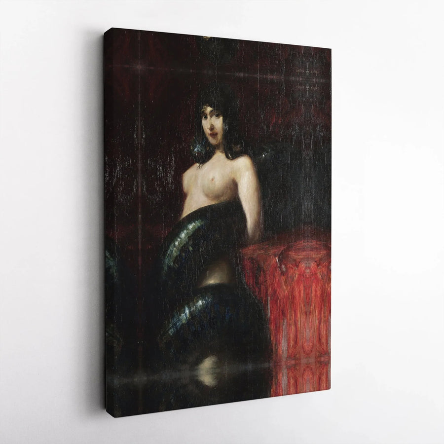 The Snake Charmer Canvas Print | Lucien Levy-Dhurmer Fine Art Reproduction | Gallery-Quality 1.25" Profile | Moody Gothic Home Decor Gift