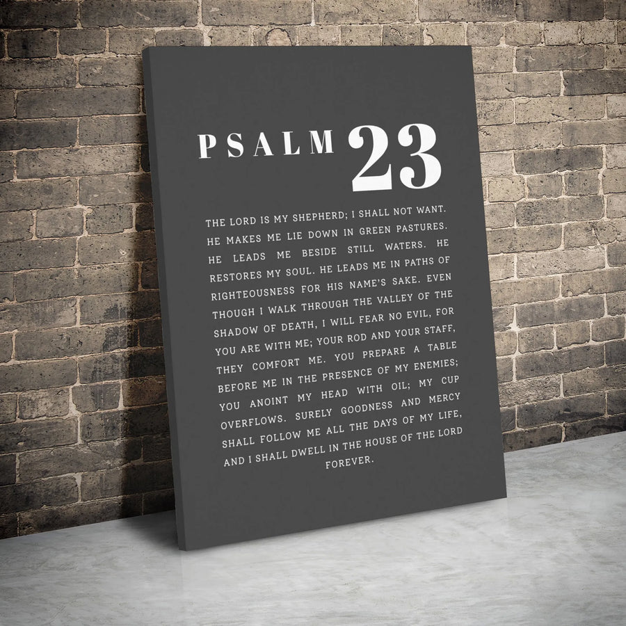 Psalm 23 Canvas Wall Art | Minimalist Scripture Print | Premium Gallery Wrap Decor | Christian Home Gift for Believers