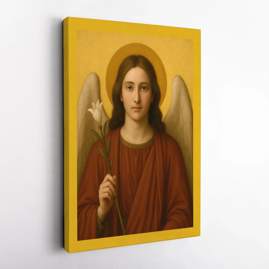 Archangel Gabriel Canvas Print | Religious Iconography Wall Art | Premium Gallery-Wrap | Christian Home Decor Gift for Faithful