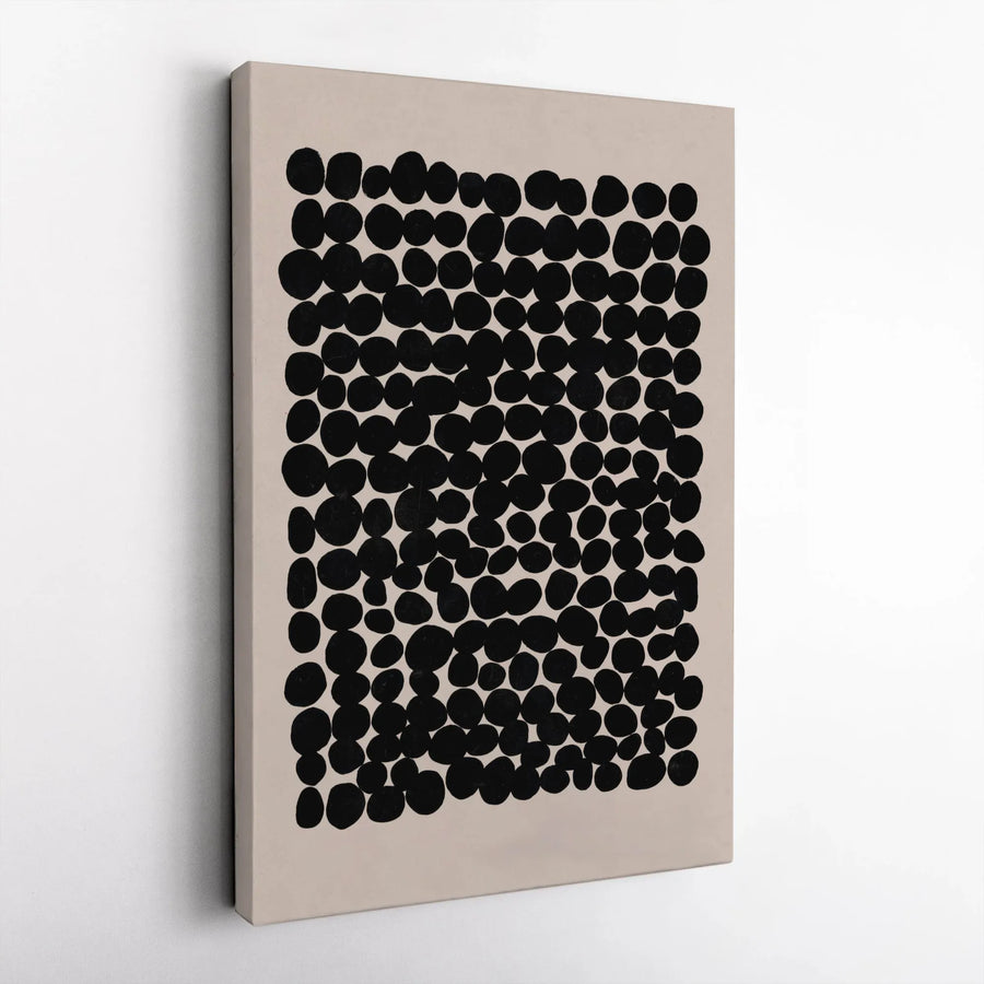 Abstract Black Dots Wall Art | Modern Irregular Polka Dot Print | Premium Gallery Wrap Canvas | Minimalist Home Decor Gift