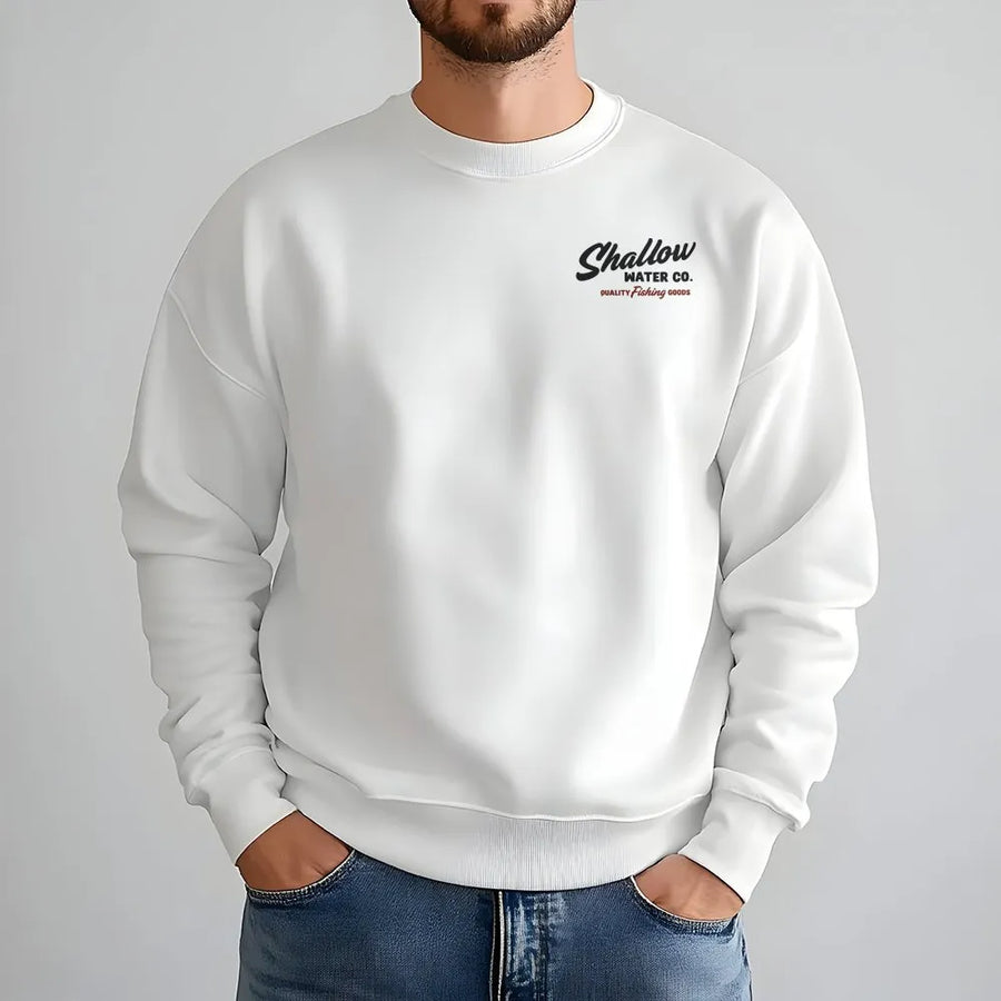 Fishing Sweatshirt | Shallow Water Co. Minimalist Logo | Premium Soft Cotton Unisex Tee | Gift for Fisherman & Angler