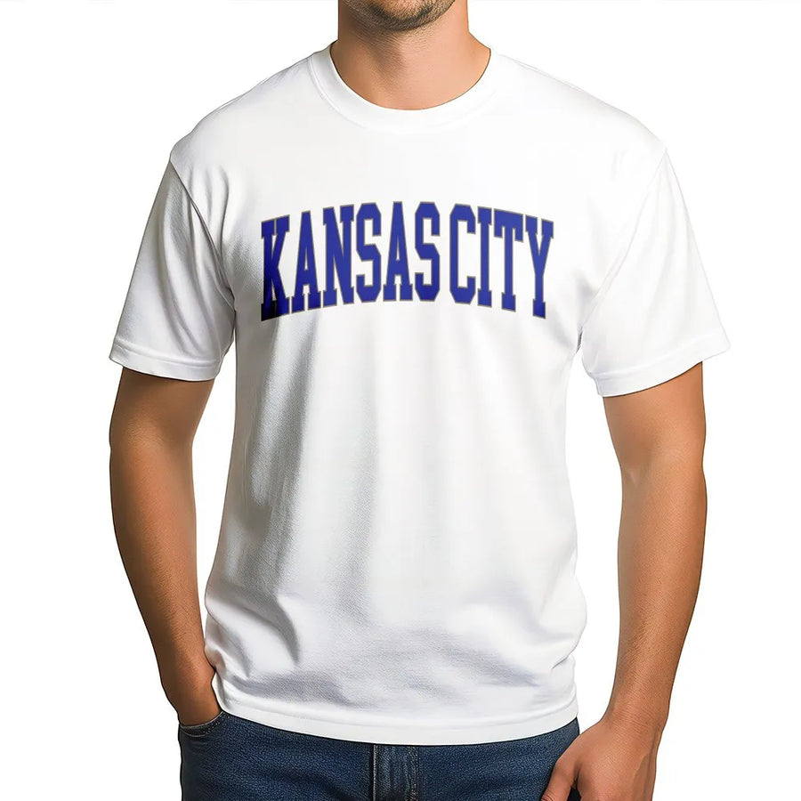 Kansas City T-Shirt | Vintage Collegiate Arch Logo | Soft Cotton Graphic Tee | Missouri Souvenir Gift for Men and Women