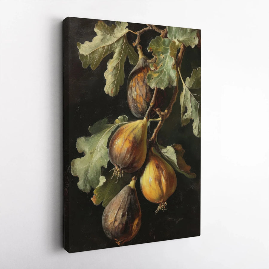 Still Life Fig Art Print Canvas | Botanical Fruit Wall Decor | Premium Gallery Wrap | Kitchen and Dining Room Wall Art Gift