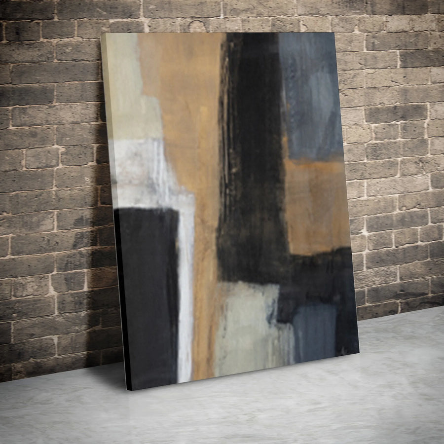 Abstract Canvas Wall Art | Modern Geometric Color Block Print | Premium Gallery Wrapped 1.25" Thick Canvas | Industrial Living Room & Office Decor