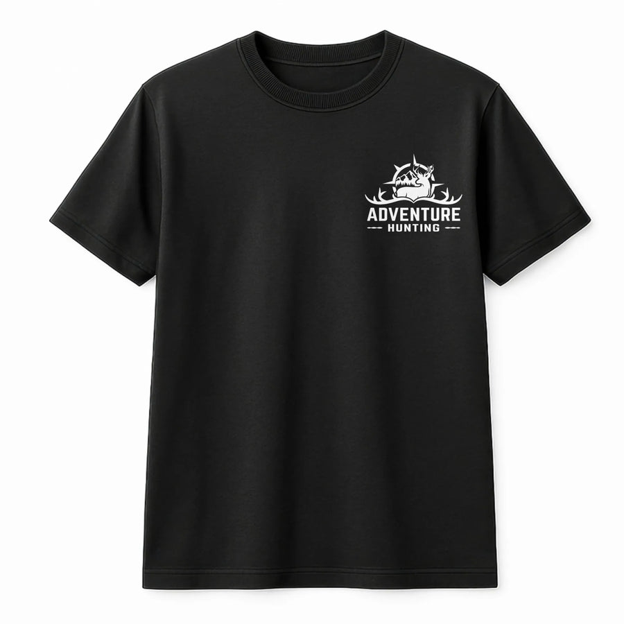 Adventure Hunting T-Shirt | Minimalist Antler Deer Forest Graphic | Premium Soft Cotton Tee | Great Outdoor Gift For Hunters And Nature Lovers