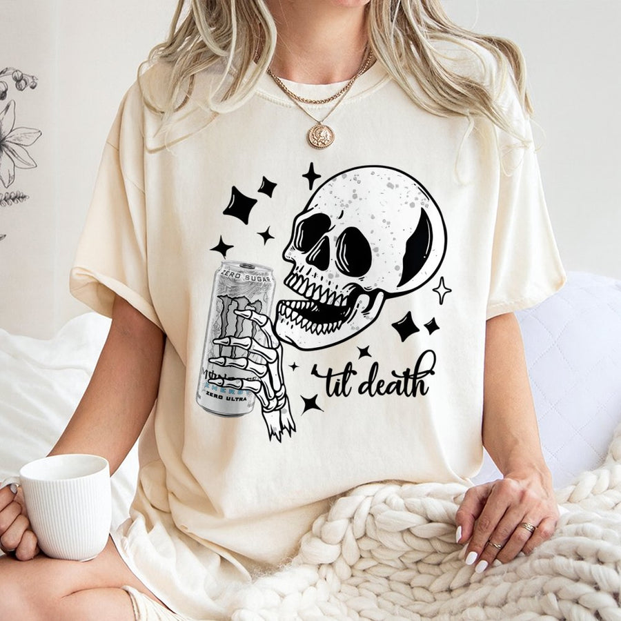 Til Death Monster Zero Ultra T-Shirt, Energy Drink Graphic T-Shirt, Streetwear For Men And Women, Casual Thermal