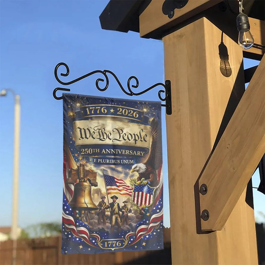 USA 250th Anniversary Garden Flag | We The People 1776 Theme | Double Sided Polyester | Commemorative Patriotic Yard Decor Gift
