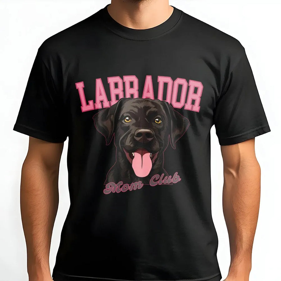 Labrador Mom Club T-Shirt | Chocolate Lab Dog Lover Graphic Tee | Premium 100% Cotton Unisex Apparel | Perfect Gift for Dog Owners