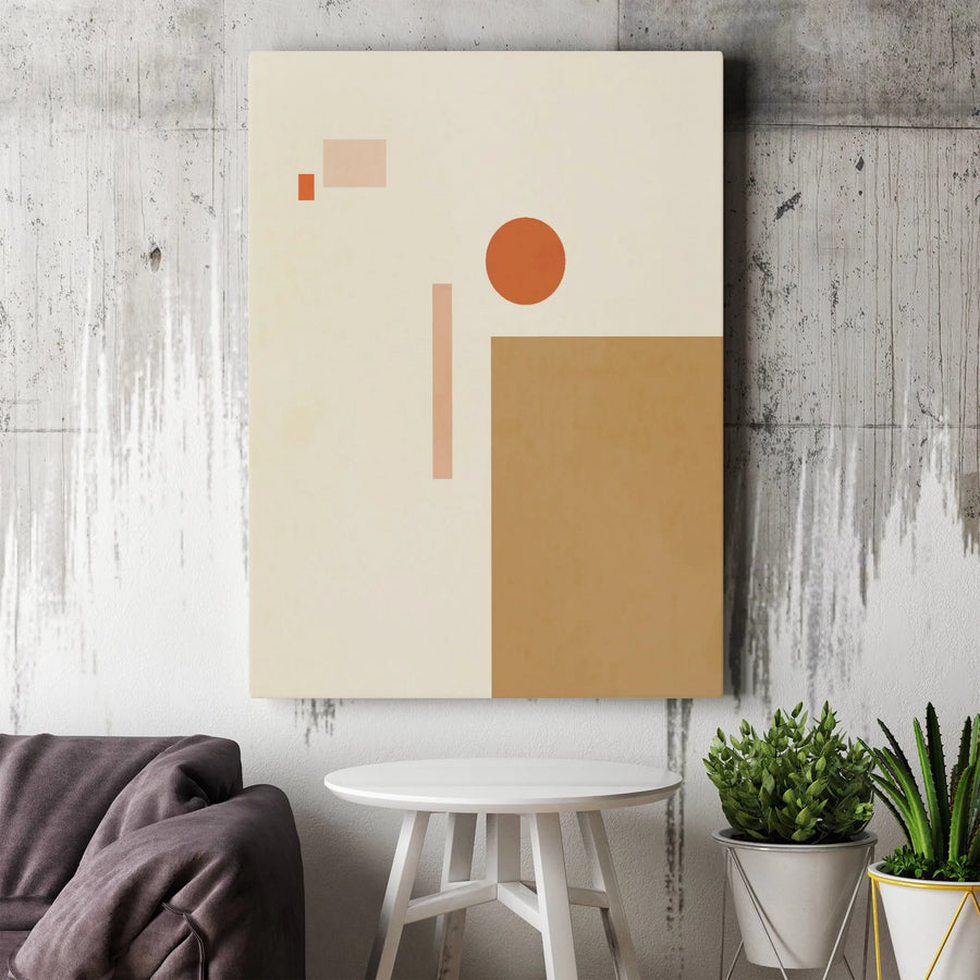 Abstract Geometric Canvas Print | Minimalist Earth Tone Wall Art | Premium Gallery Wrapped Canvas | Contemporary Home & Office Decor Gift