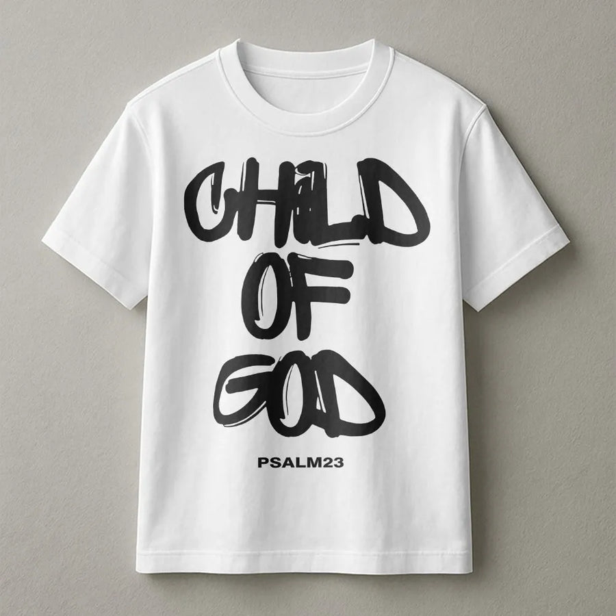 Child Of God T-Shirt | Christian Faith Graffiti Typography Design | 100% Cotton Premium Tee | Inspirational Religious Gift For Men And Women