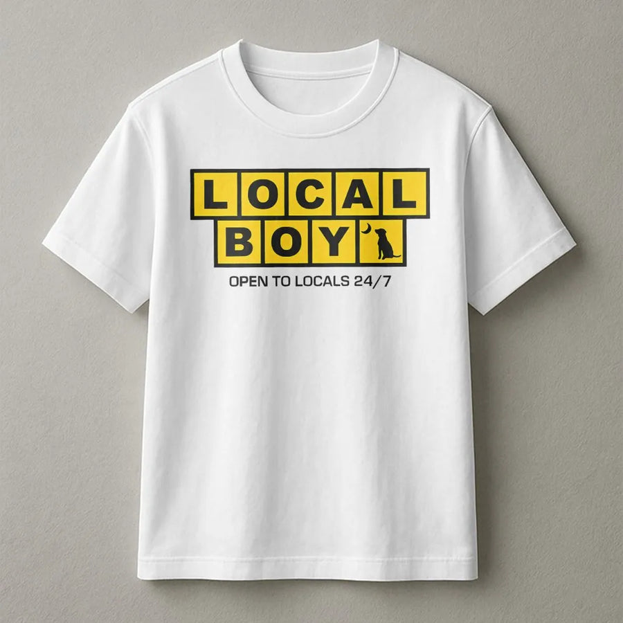 Local Boy T-Shirt | Minimalist Streetwear Graphic | Premium Soft Cotton | Funny Urban Gift for Men and Women