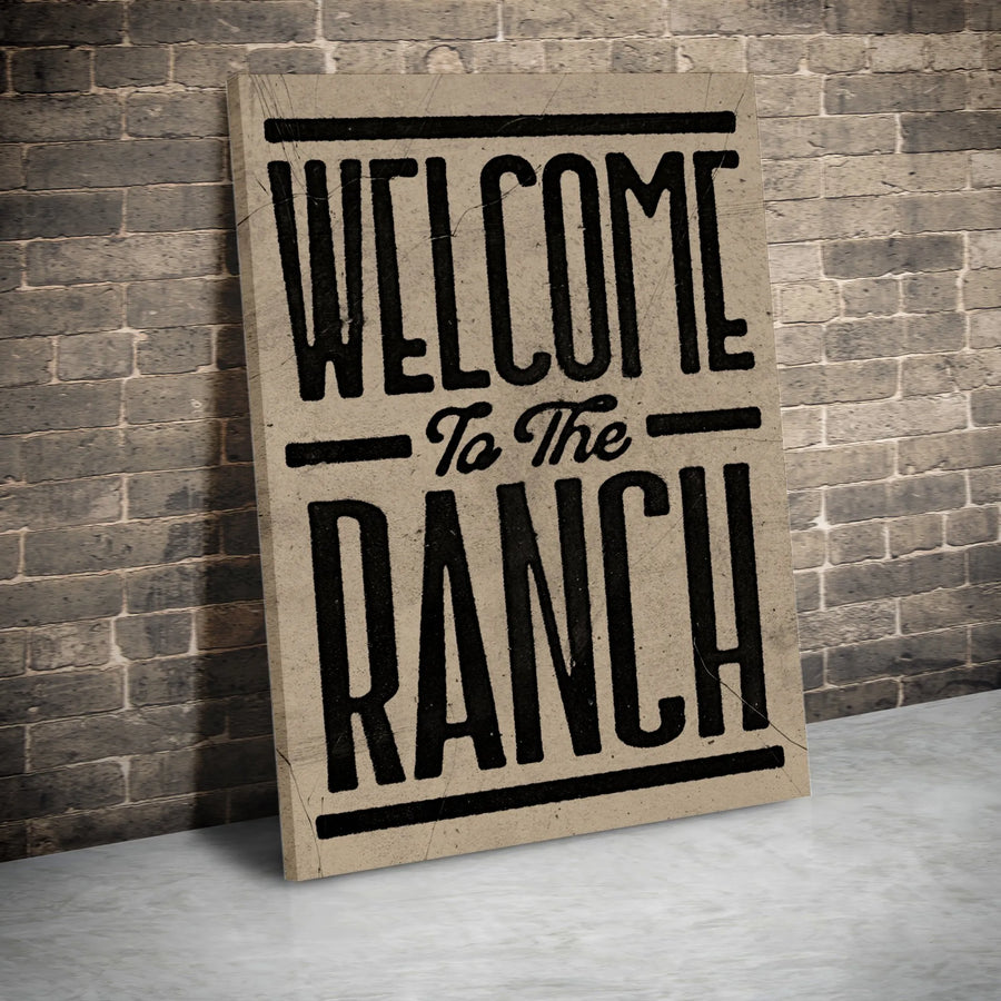 Welcome To The Ranch Canvas Wall Art | Rustic Western Home Decor | Gallery Quality 1.25 Inch Wrap | Farmhouse Entryway Sign Gift