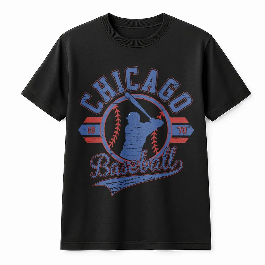 Chicago Baseball T-Shirt | Vintage Throwback Graphic | Soft Cotton Blend | Chicago Sports Fan Gift