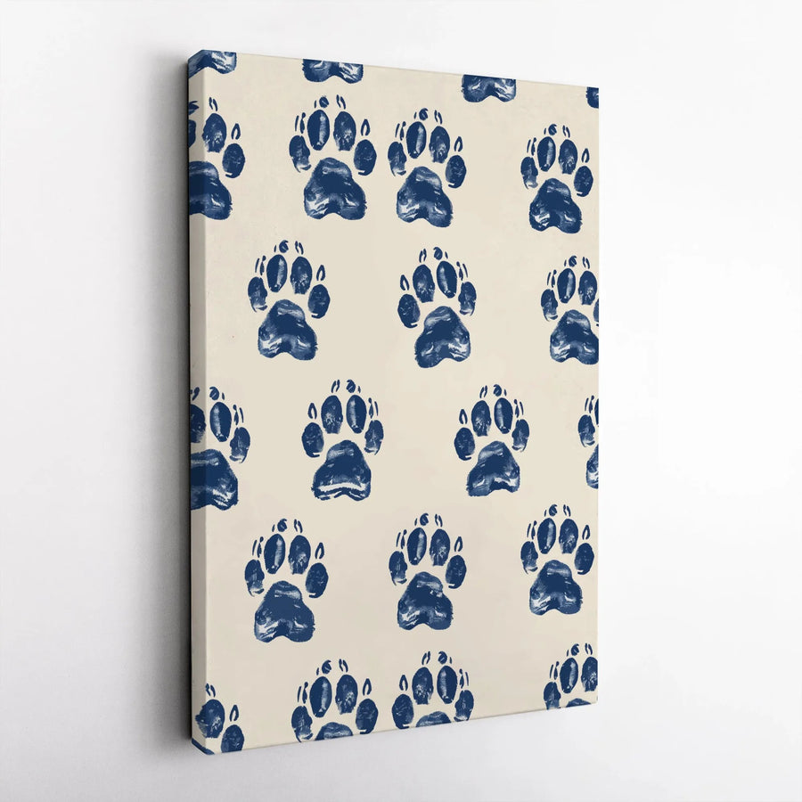 Dog Paw Print Canvas | Minimalist Paw Pattern Wall Art | Premium Gallery Wrapped Canvas | Home Decor Gift for Dog Mom or Dad