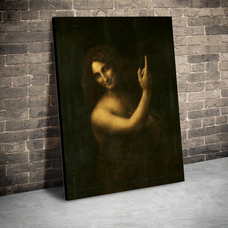 Saint John The Baptist Canvas | Leonardo Da Vinci Renaissance Wall Art | Gallery Wrapped Premium Print | Fine Art Home Decor Gift
