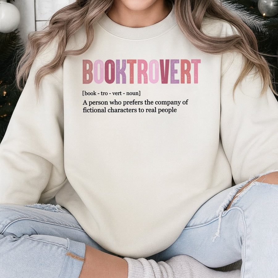 Booktrovert Sweatshirt | Funny Dictionary Definition Graphic | Cotton-Blend Premium Crewneck | Gift For Book Lovers, Readers And Librarians