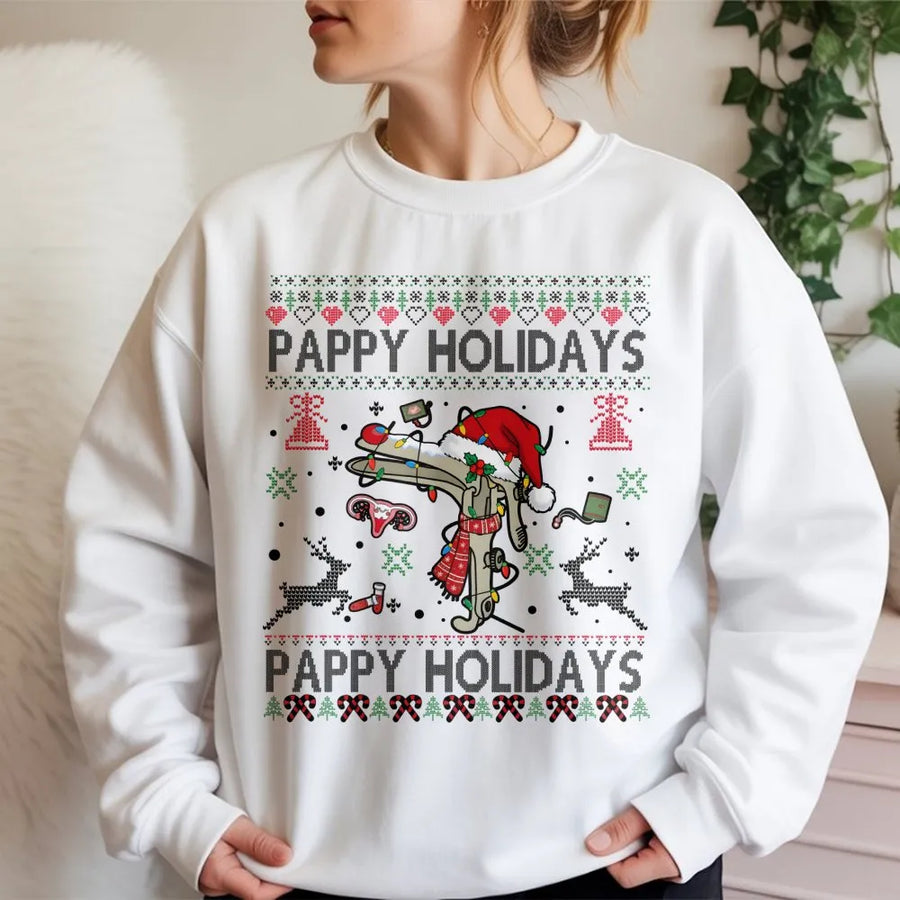 Pappy Holidays Speculum Sweatshirt | Funny OBGYN Christmas Ugly Sweater Design | Premium Soft Fleece | Gift for Nurses & Doctors