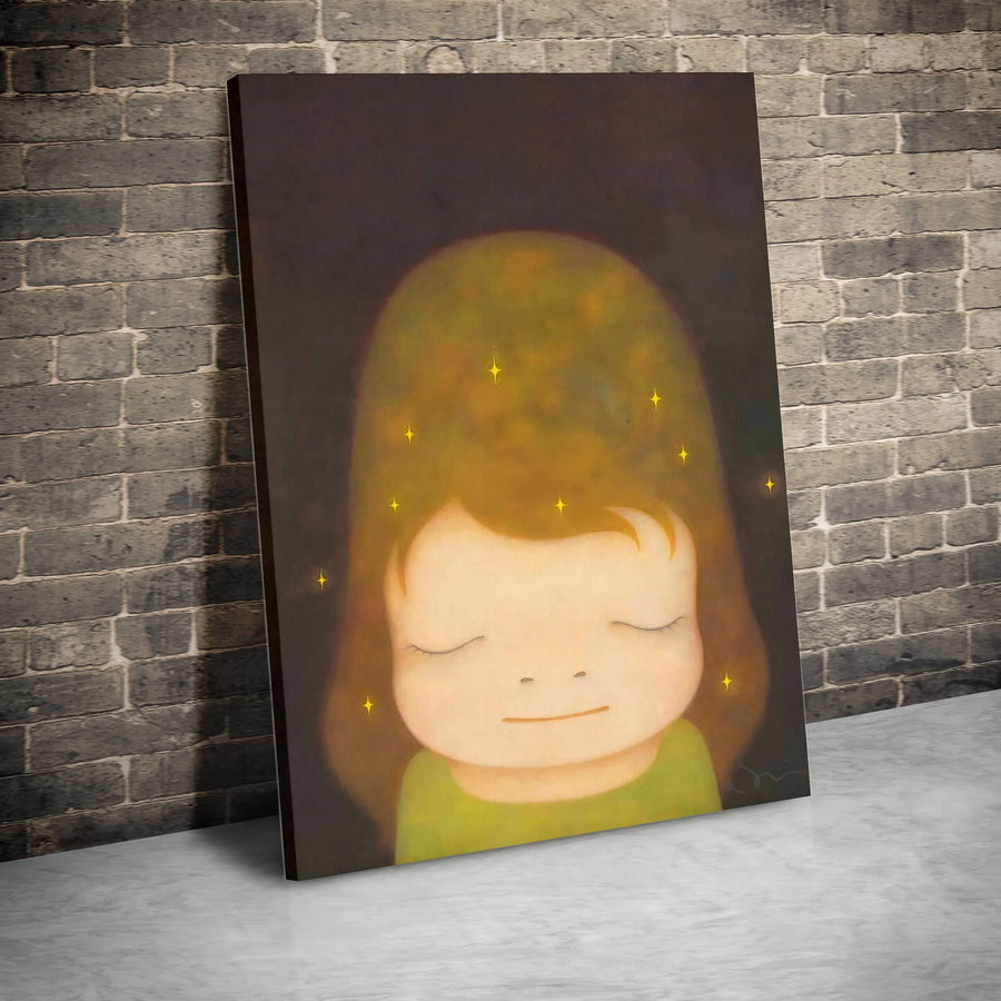 Whimsical Girl Wall Art | Sparkling Stars Illustration Print | Gallery-Quality 1.25-Inch Canvas | Modern Home & Bedroom Decor