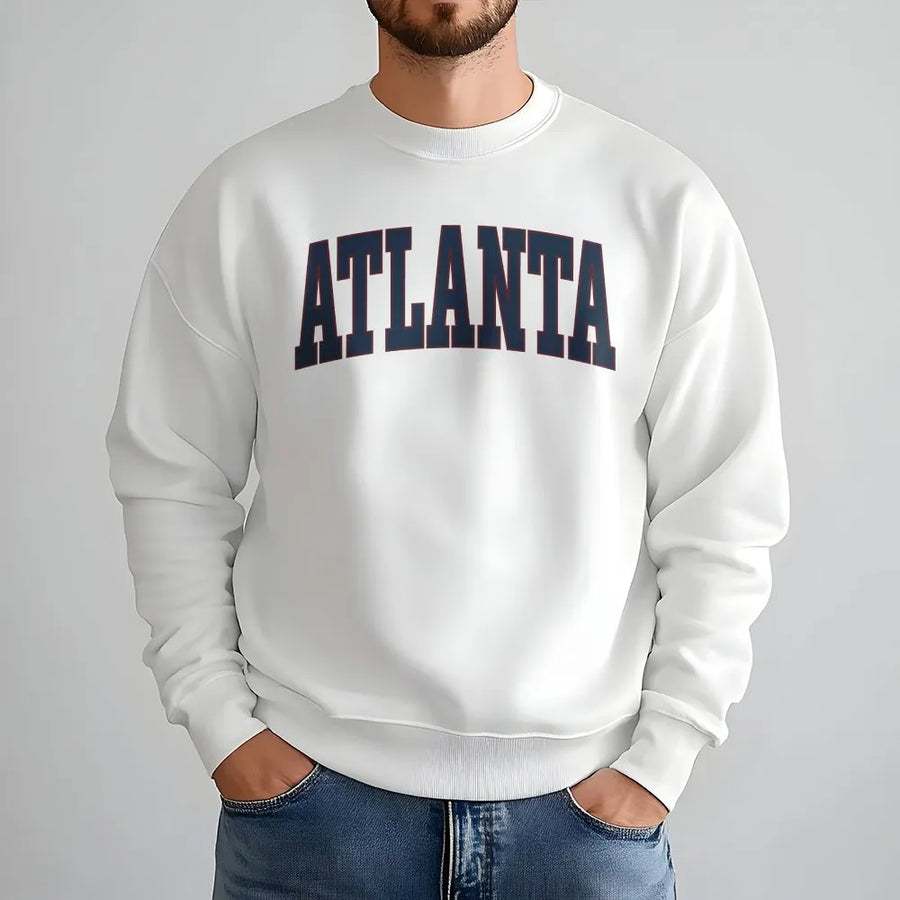Atlanta Vintage Sweatshirt | Retro Varsity College Style Graphic | Premium Soft Cotton | Georgia Sports Fan Gift