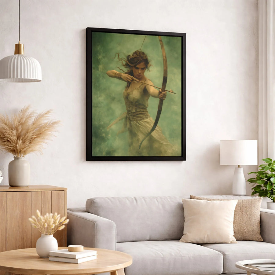 Artemis Goddess Canvas Print | Archer Huntress Wall Art | Premium Fade-Resistant Gallery Wrap | Mythology Decor for Home or Office