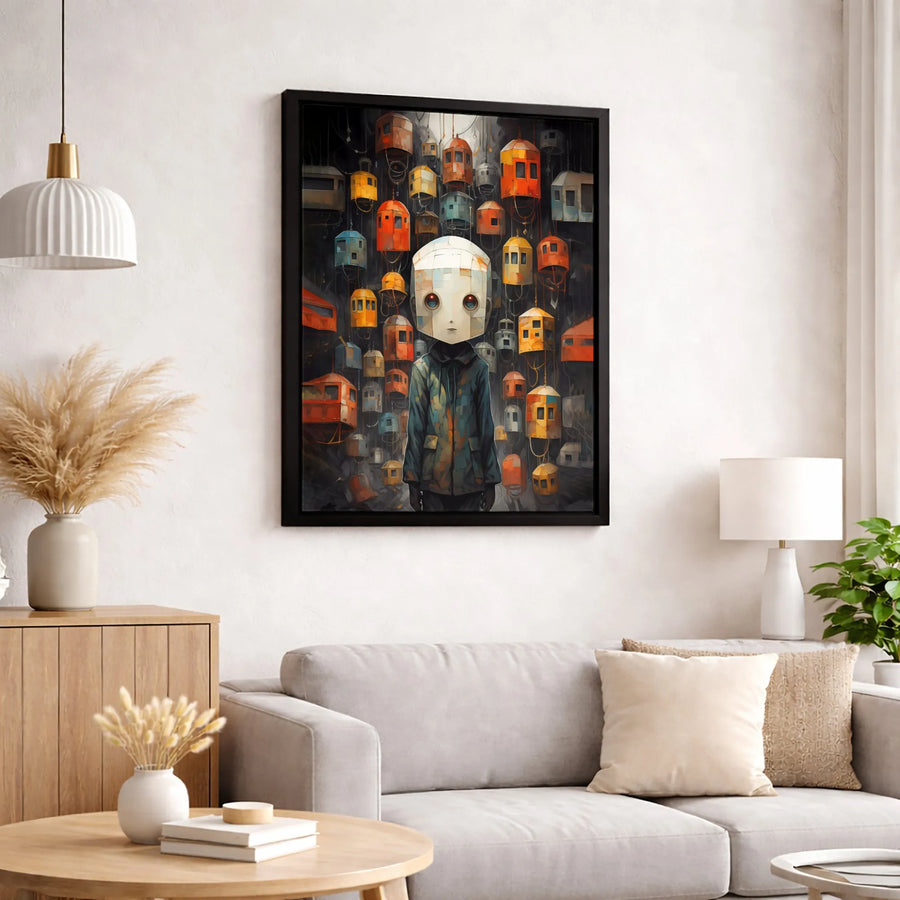 Surreal Robot Wall Art | Whimsical Sci-Fi Character Canvas | Premium Fade-Resistant Print | Unique Modern Home Decor Gift