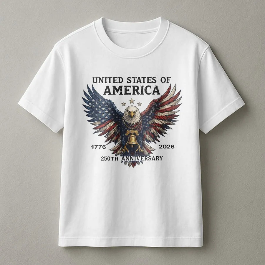 America 250th Anniversary T-Shirt | Patriotic Eagle Flag Graphic | Premium Cotton Tee | 4th of July Independence Day Gift