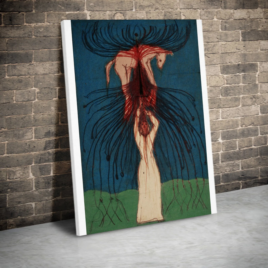 Surrealist Horse and Woman Canvas Print | Dark Academia Mythological Artwork | Premium High-Resolution Print | Collector's Gift for Home Decor