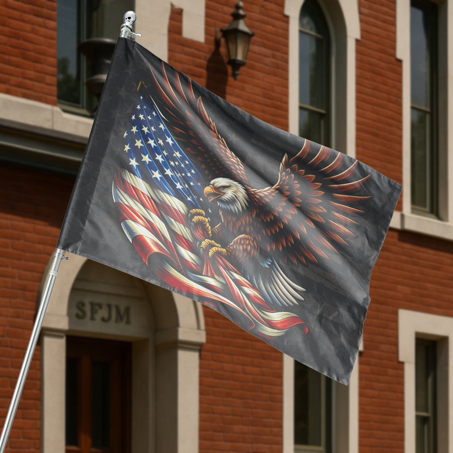 American Eagle House Flag | Patriotic Bald Eagle Stars and Stripes | Premium Weather-Resistant Polyester | Outdoor Garden Decor Gift