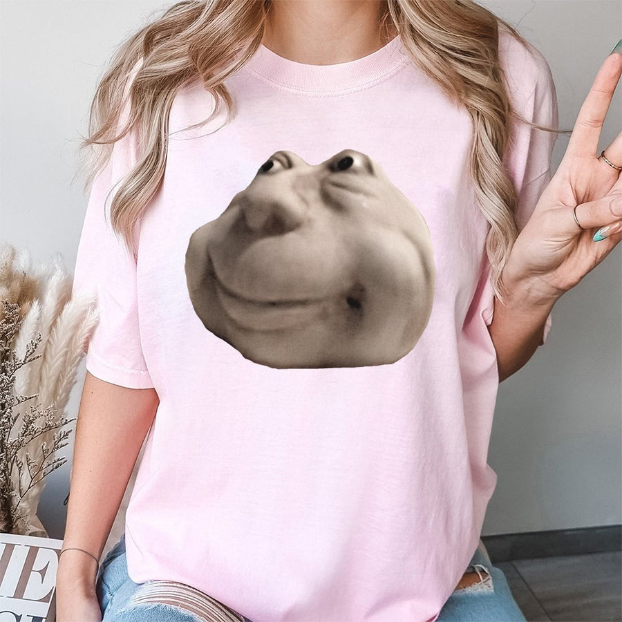 Funny Meme Face T-Shirt | Surreal Humor Graphic Tee | 100% Soft Cotton | Unisex Gift for Gamers and Internet Culture Fans