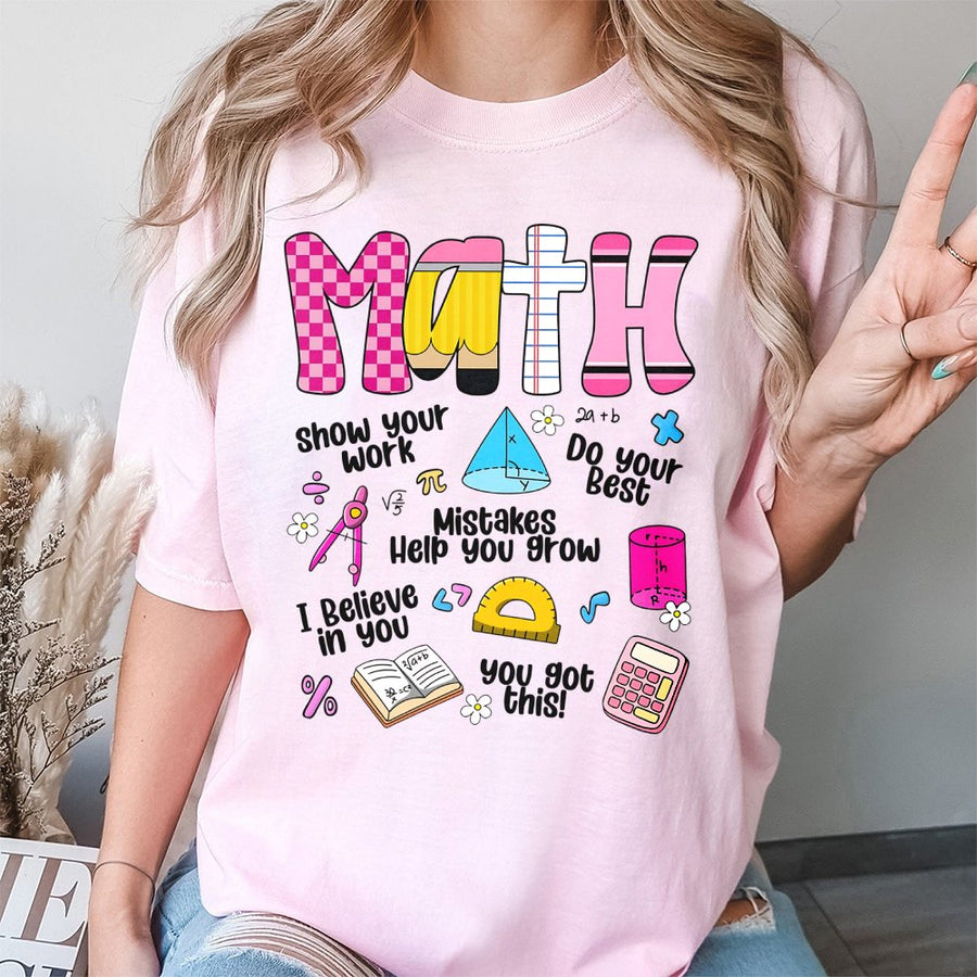 Math Teacher T-Shirt | Retro Education Graphic Design | 100% Cotton Premium Tee | Back To School Gift For Mathematicians And Educators