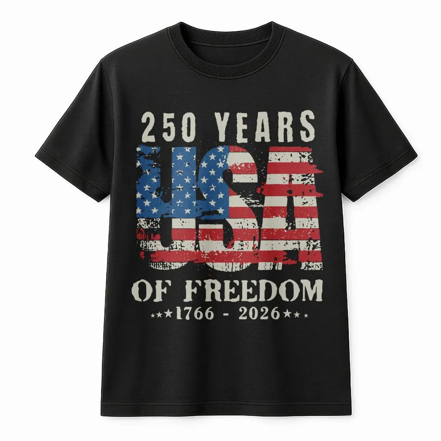 Patriotic 250th Anniversary T-Shirt | Vintage 1776-2026 American Flag Graphic | Premium Cotton Tee | Gift for USA History Buff