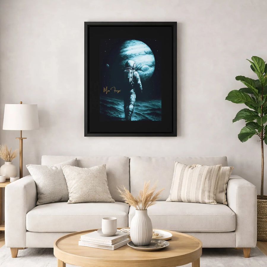 Astronaut Wall Art | Jupiter Space Planet Canvas Print | 1.25-Inch Gallery Wrapped Decor | Modern Cosmic Astronomy Gift for Office or Home