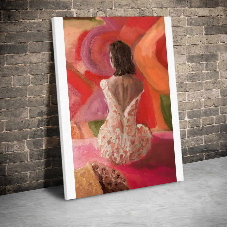 Abstract Woman Vertical Canvas | Colorful Impressionist Figure Painting | Premium 1.25" Thick Gallery Wrap | Collector's Modern Home Decor Art
