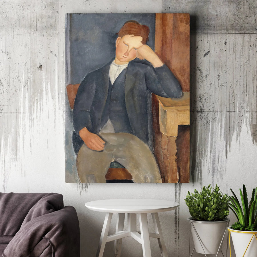 Modigliani The Young Apprentice Canvas Print | Expressionist Fine Art Reproduction | Premium Vertical Wall Art | Collector's Gift for Art Lover
