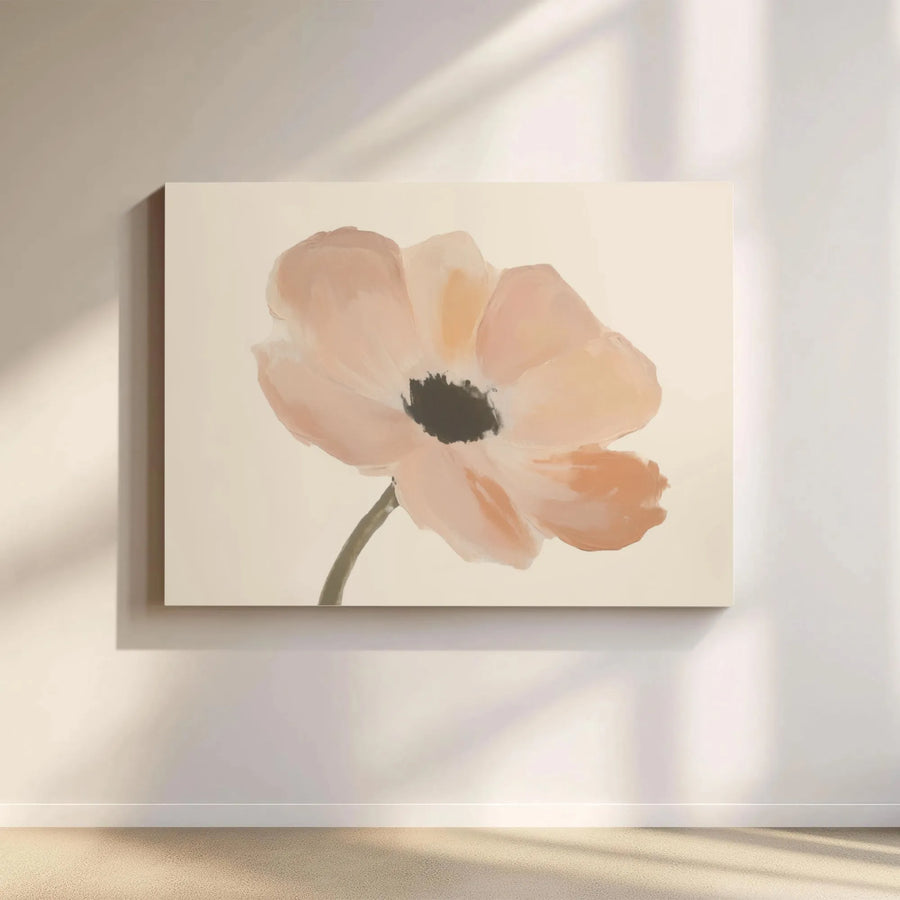 Pink Poppy Flower Canvas Art | Minimalist Botanical Wall Decor | Premium Fade-Resistant Print | Elegant Modern Home Office Wall Hanging