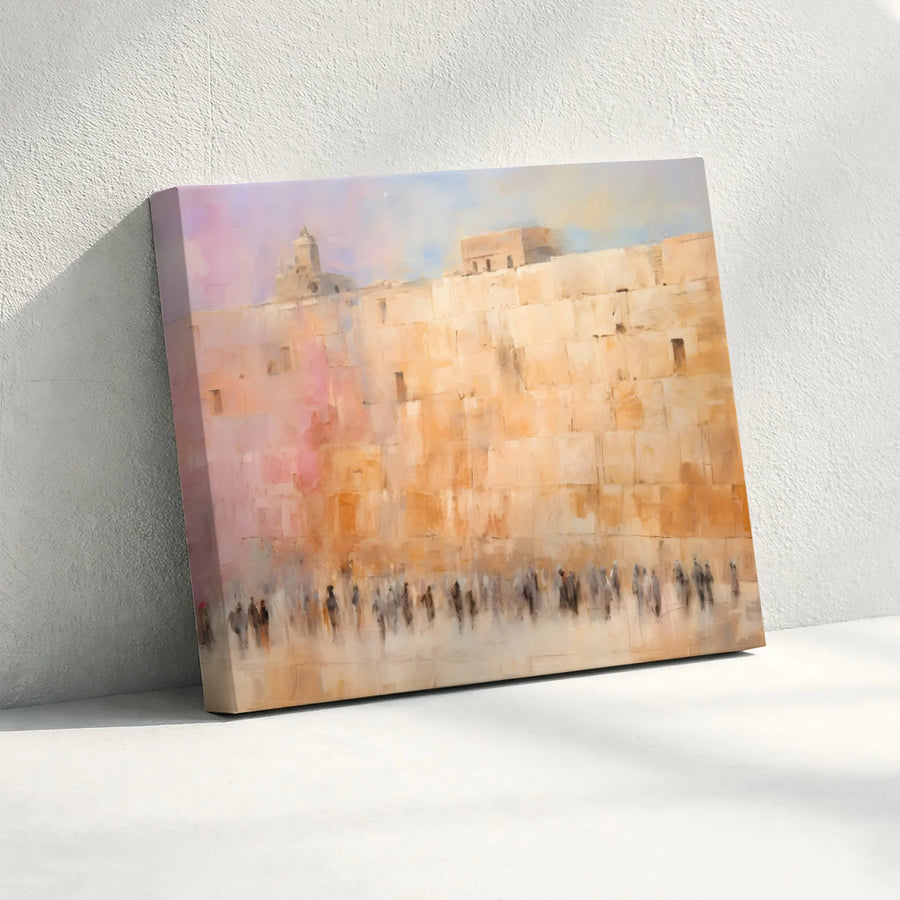 Western Wall Canvas Art | Impressionist Jerusalem Painting | Premium Fade-Resistant Print | Jewish Home Decor & Religious Wall Art