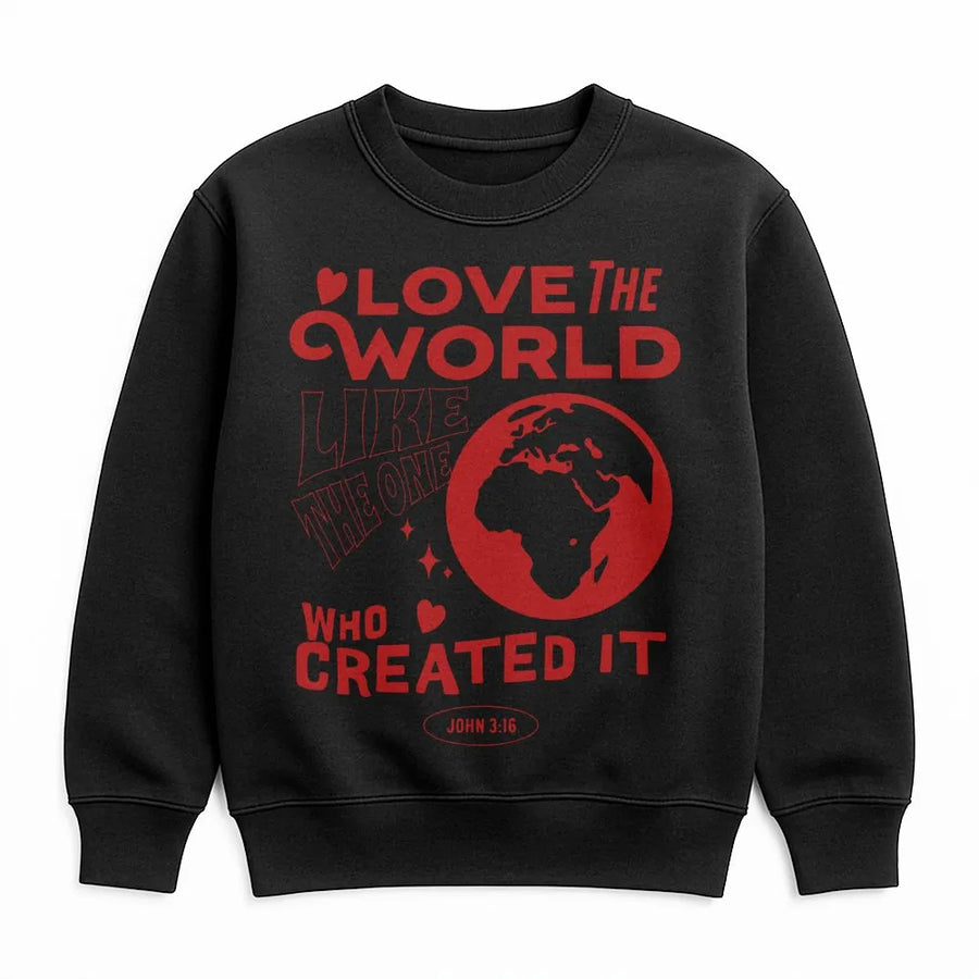 Love The World John 3:16 Sweatshirt | Faith-Based Graphic Christian Apparel | Premium Soft Blend Cotton | Meaningful Religious Gift For Believers
