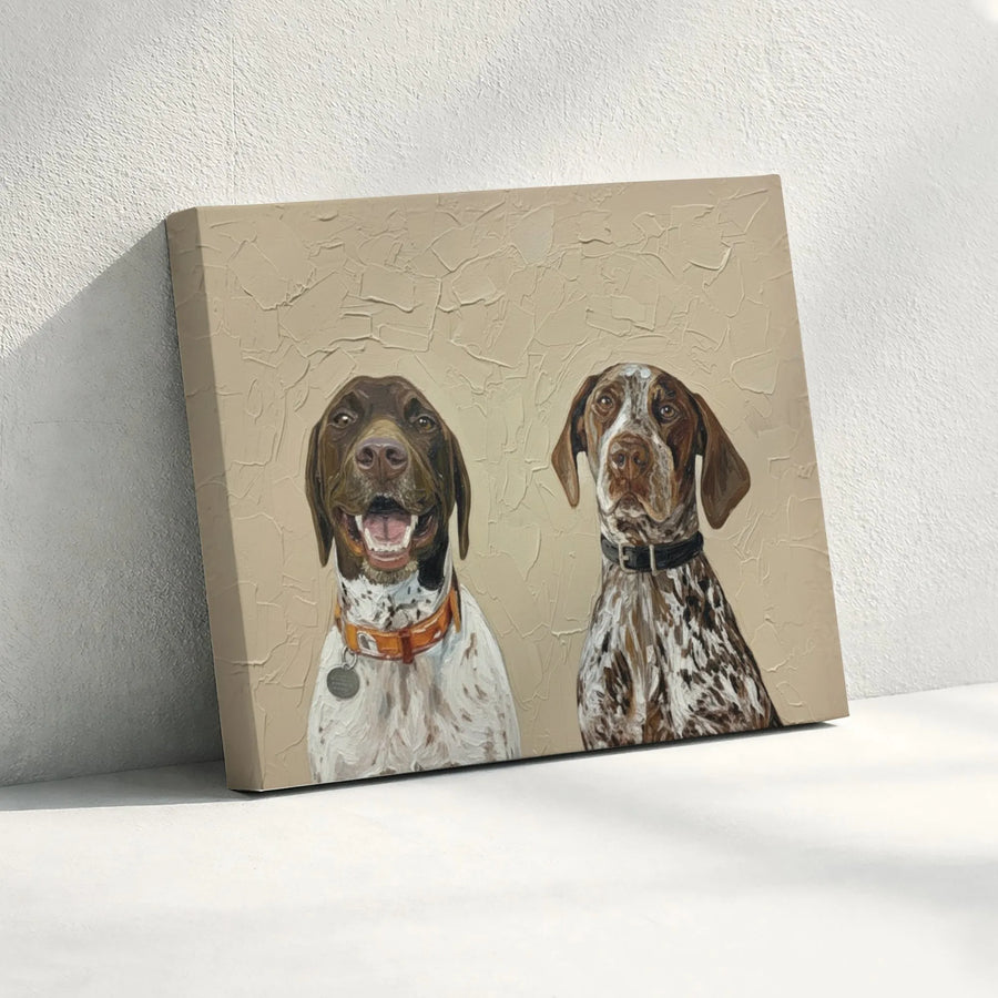 German Shorthaired Pointer Canvas Print | Realistic Textured Dog Portrait | Premium Gallery Wrapped Wall Art | Gift for GSP Owner & Hunter