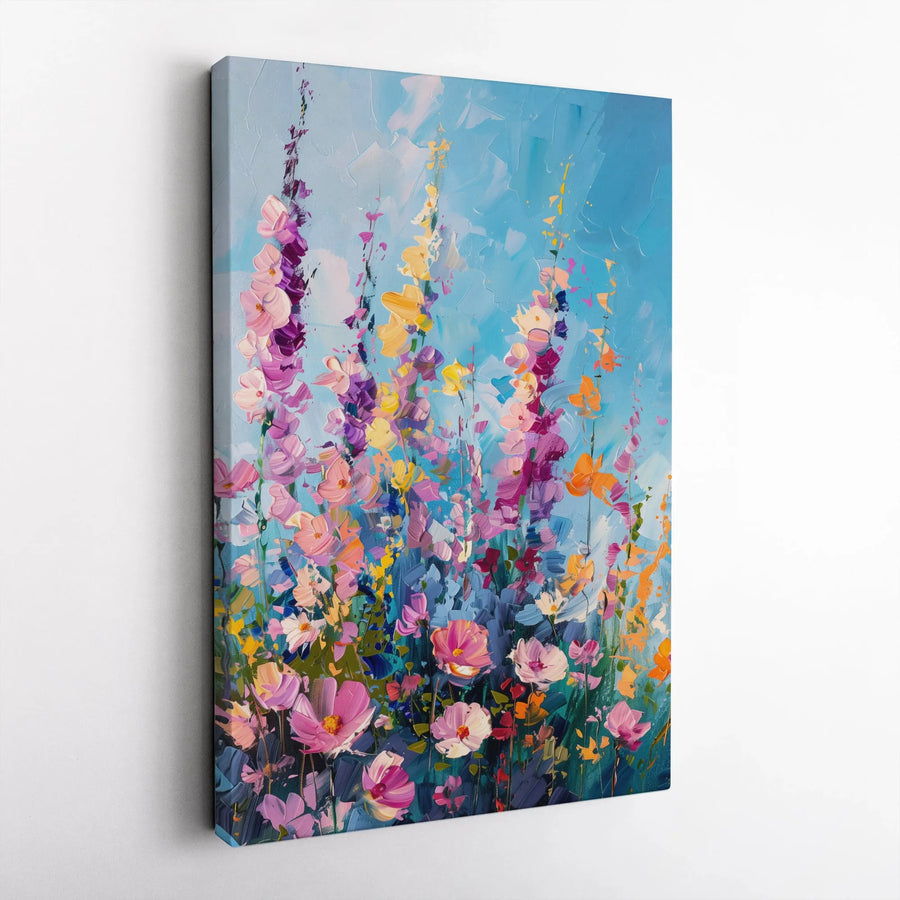 Abstract Floral Canvas Print | Textured Wildflower Meadow Art | 1.25" Thick Gallery Wrap | Premium Living Room & Bedroom Home Decor Gift