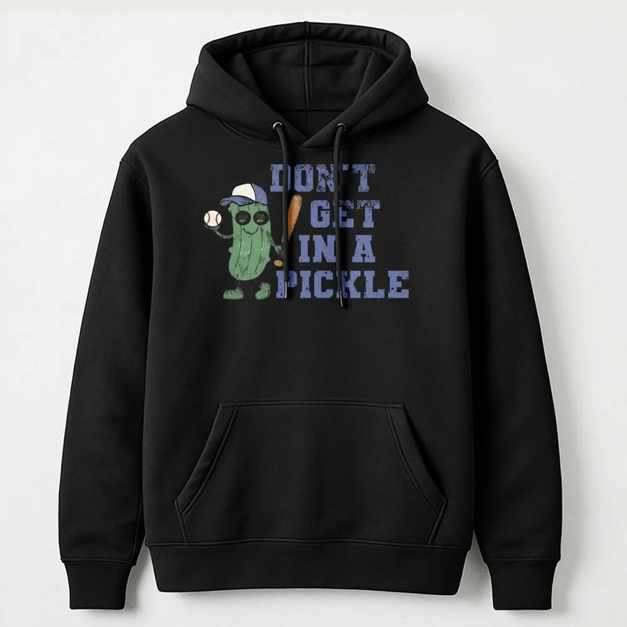 Baseball Pickle Hoodie | Funny Sports Graphic Pullover | Premium Cotton Blend Sweatshirt | Unique Gift For Baseball Players And Pickleball Fans