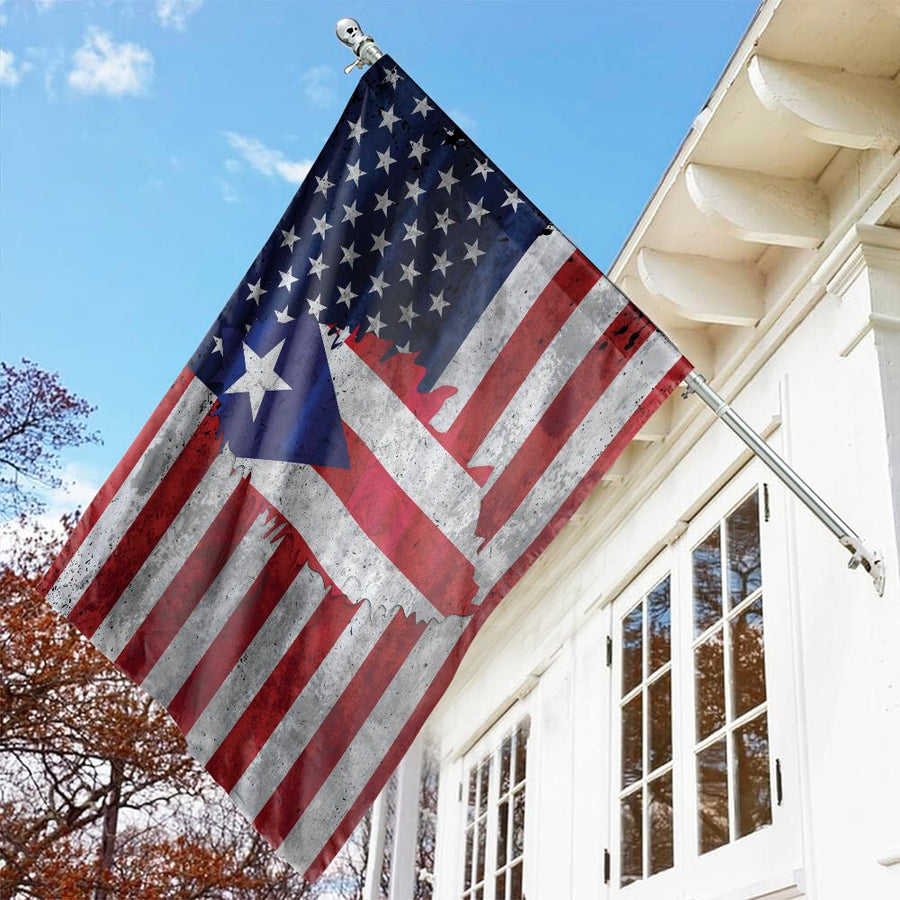 Puerto Rico USA Flag | Distressed Ripped Design | Premium Weather-Resistant Polyester | Patriotic Heritage Gift for Home Decor