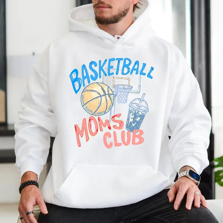 Basketball Mom Hoodie | Gameday Doodle Graphic | Soft Cozy Crewneck | Proud Basketball Parent Gift