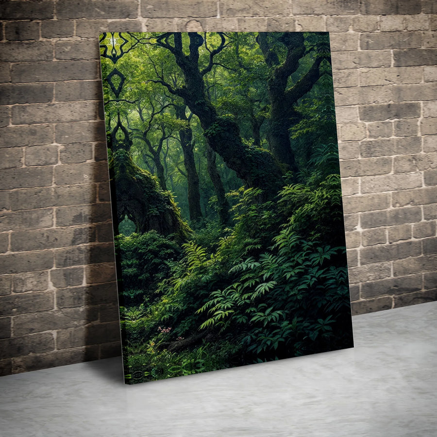 Enchanted Forest Canvas Print | Moody Mossy Trees Wall Art | Premium Gallery-Wrapped Decor | Nature Lover Gift For Living Room Office