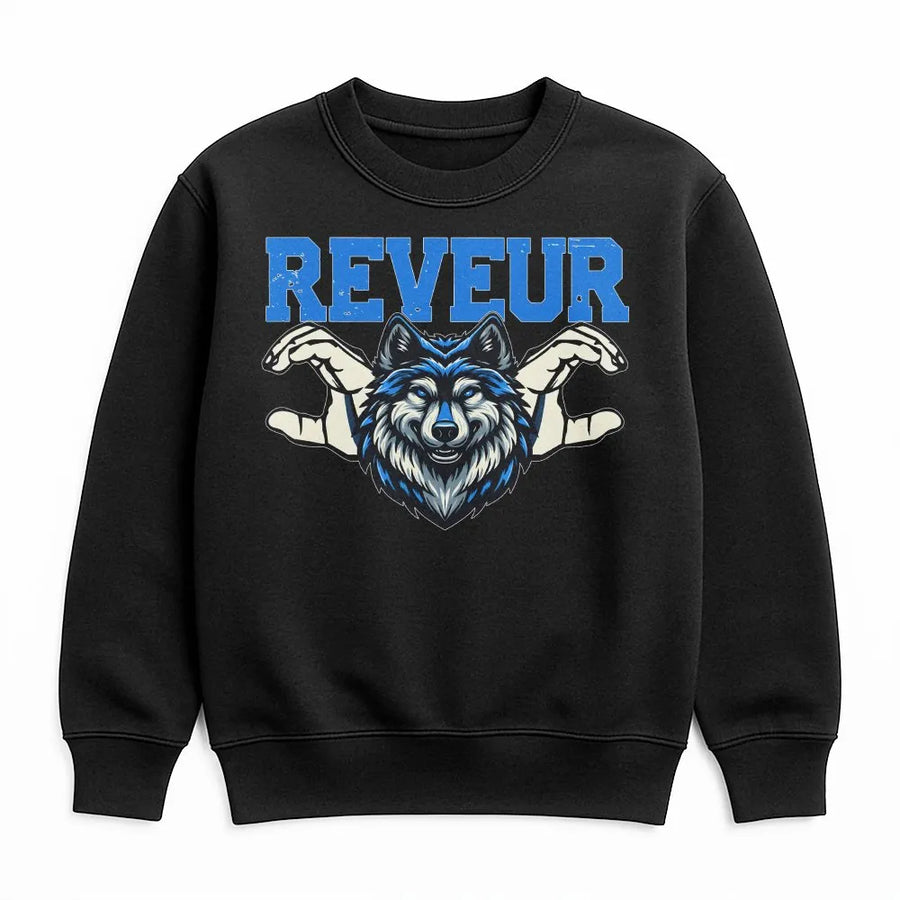 Reveur Wolf Graphic Sweatshirt | House Of Dreamers Animal Print | Premium Cotton Blend Crewneck | Unisex Gift For Students And Teachers