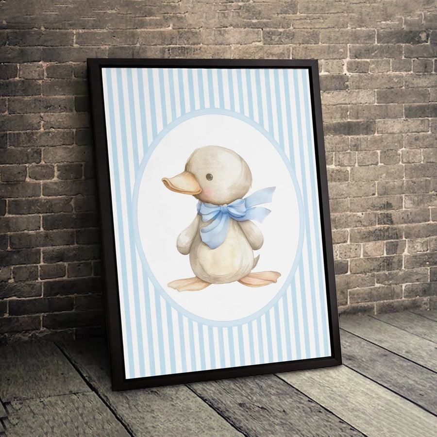Baby Duck Wall Art | Watercolor Farm Animal Nursery Decor | Premium Gallery Canvas | Cute Gender Neutral Gift For Newborn Baby Room