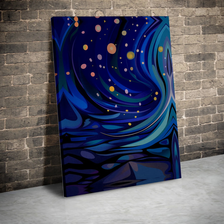 Abstract Canvas Wall Art | Cosmic Night Sky Print | Thick Gallery Wrapped Canvas | Modern Home Decor Gift