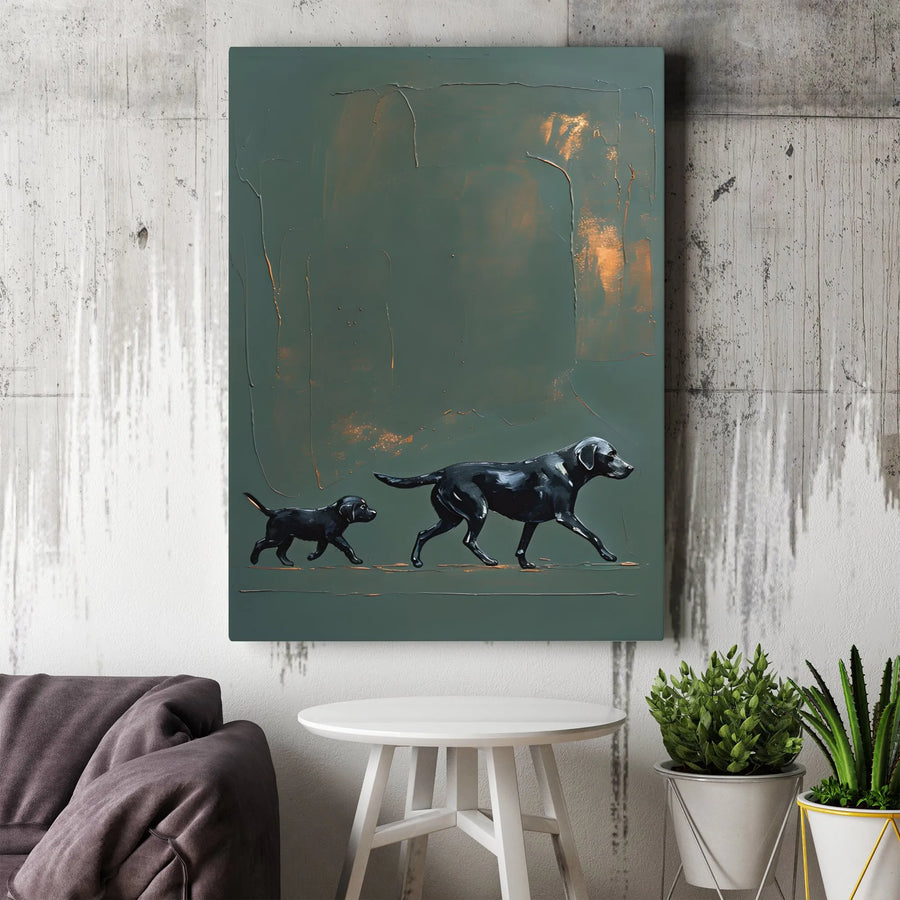 Black Labrador Dog Canvas Print | Minimalist Textured Wall Art | Premium 1.25-inch Gallery Wrap | Gift for Dog Lovers and Pet Owners