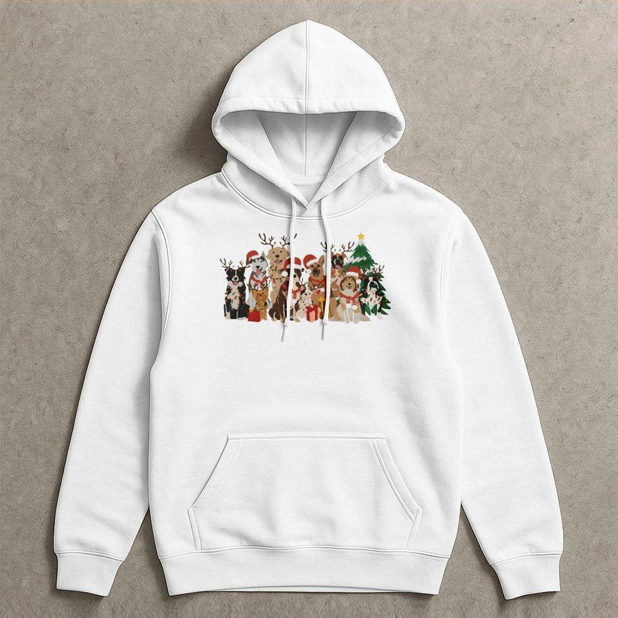 Christmas Dog Hoodie | Cute Festive Puppy Graphic | Soft Cotton-Poly Blend | Cozy Holiday Gift for Dog Lovers