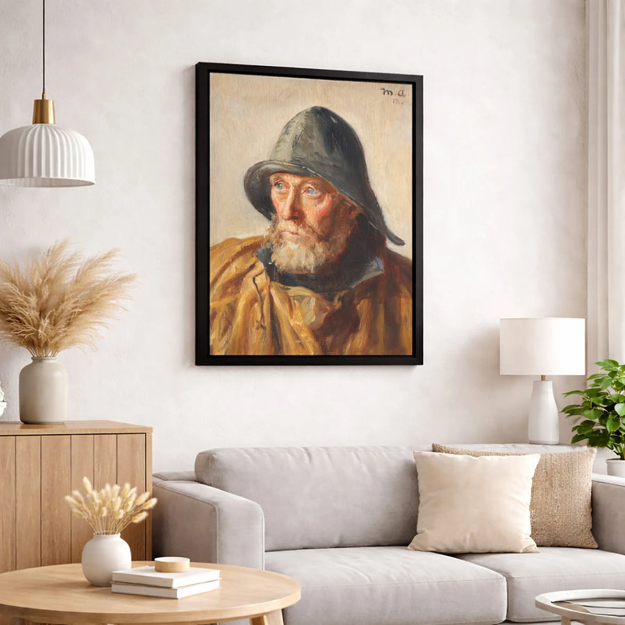 A Fisherman By Michael Ancher Canvas Print | Classic Nautical Maritime Portrait | Gallery Wrapped Premium Wall Art | Gift For Ocean And History Lovers