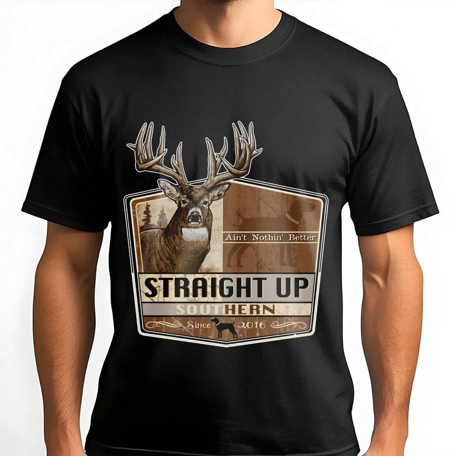 Deer Hunting T-Shirt | Southern Country Life Graphic Tee | Premium Cotton Wildlife Apparel | Perfect Gift for Hunters and Outdoorsmen